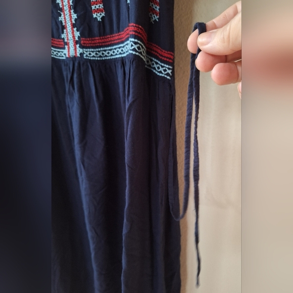 Ariat Womens Navy Embroidered Knee-length Sun Dress Size M - Picture 5 of 8